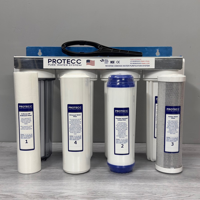 Bộ Lọc Thô 4 Cấp 10 Inch PROTECC PT124-CA Chuẩn Taiwan 2 Gioăng Cao Su ...