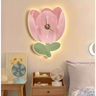 Tranh Đồng Hồ 3D LED Bông Hoa Xinh Trang Trí Phòng Khách Phòng Bé Quán Tiệm Shop OHA Decor