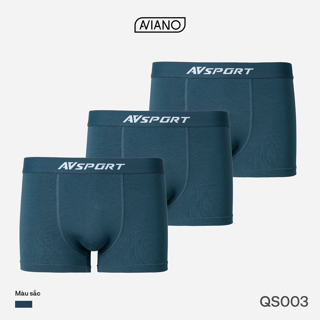 Ảnh Combo 3 Quần Lót Nam AVIANO Cotton Compact Co Giãn 4 Chiều, Quần Sịp Nam Boxer Thoáng Khí 2