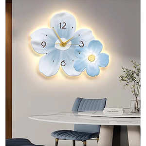Tranh Đèn LED Đồng Hồ Hoa Xinh Trang Trí Phòng Khách Phòng Ngủ Quán Tiệm Shop OHA Decor