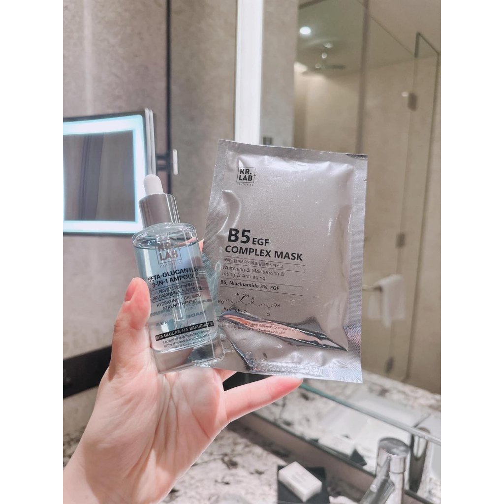Mặt nạ B5 Kr.Lab+ cấp ẩm phục hồi dưỡng trắng EGF complex Mask B5 niacinamide EGF 25ml