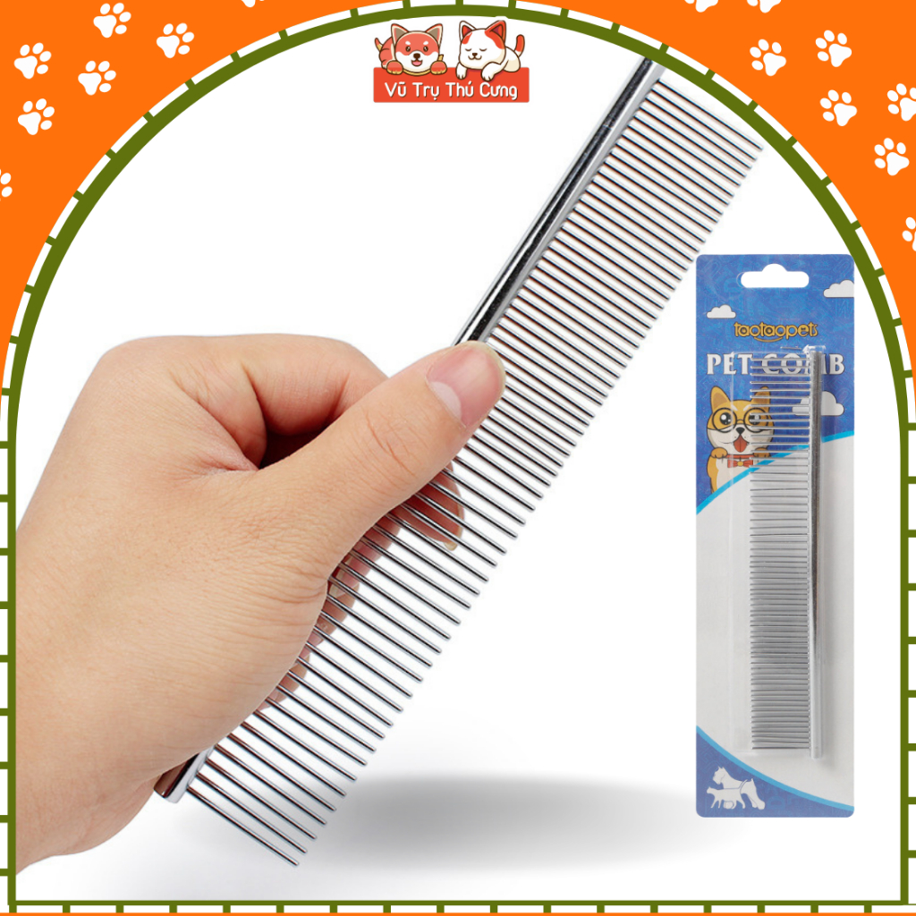 Lược thẳng chải lông thú cưng Taotaopets, gỡ rối cho chó mèo chất liệu Inox