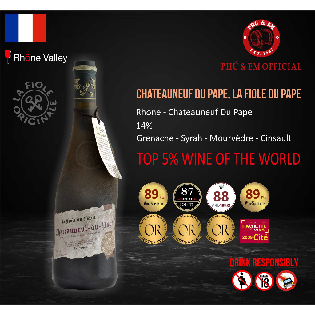 Rượu Vang Đỏ Pháp Chateauneuf du Pape La Fiole du Pape 750ml | Shopee ...