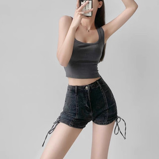 Áo Croptop Ba Lỗ Nữ Cidi Cổ Vuông Nhiều Màu Cá Tính - Áo Hai Dây Bản To Thun Tăm Sịn ( Ảnh Thật + Video)