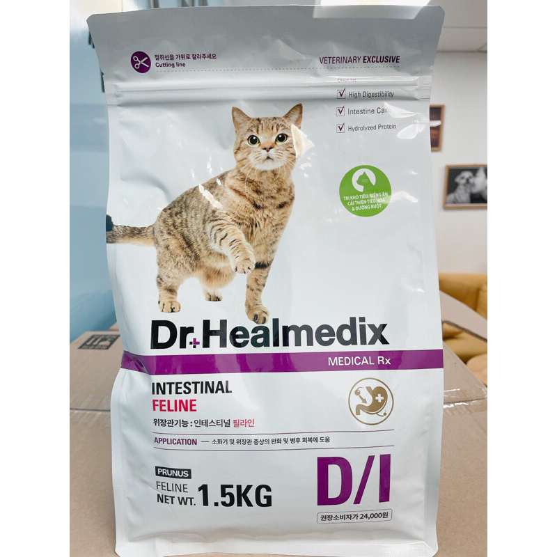 Thức ăn hạt cho mèo DR.HEALMEDIX INTESTINAL FELINE hỗ trợ tiêu hóa & hấp thu kém 1.5Kg