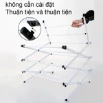 Giá phơi gấp Giá phơi nhiều tầng không cần lắp đặt Giá treo khăn trong nhà ngày mưa móc treo ga trải giường đa năng — ảnh 3