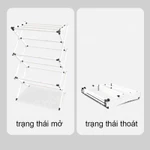 Giá phơi gấp Giá phơi nhiều tầng không cần lắp đặt Giá treo khăn trong nhà ngày mưa móc treo ga trải giường đa năng — ảnh 7