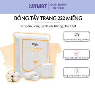 Bông tẩy trang 1 túi 222 miếng Ova cotton pad 3 lớp, chất liệu từ xơ bông tự nhiên