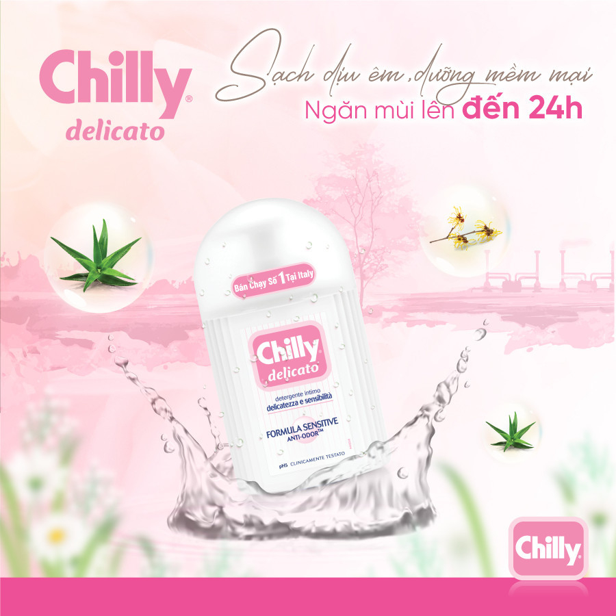 Ảnh Khăn lau phụ khoa Chilly Delicato Salviettine Intime Anti-Ddor chiết xuất lô hội dưỡng mềm mại, sạch dịu êm gói 12 tờ 4