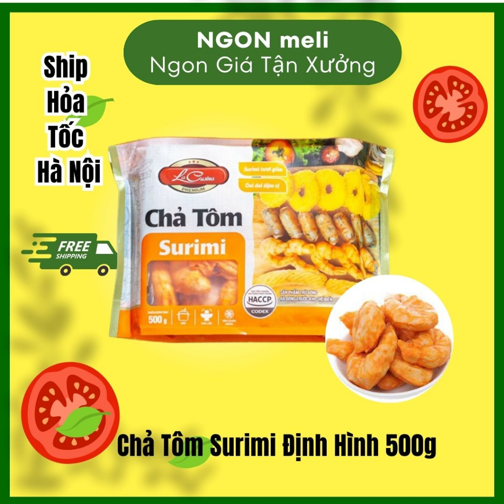 Chả Tôm Surimi định Hình Lacusina 500g đóng Gói Tiện Lợi Ngon Meli Giao