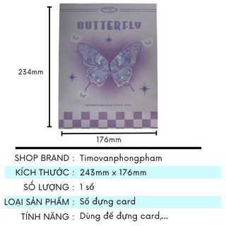 Sổ Đựng Card Bo Góc Rỗng Album Binder Thần Tượng Kpop Butterfly Timo VPBL15