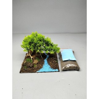 Tiểu cảnh bonsai " Cây Bên Suối" cho bể cá cảnh mini , Có chân đế setup sẵn .