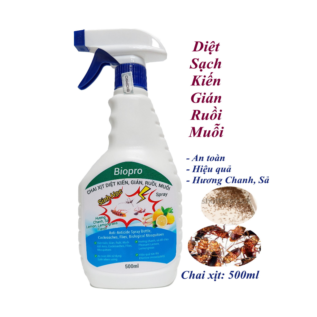 Chai xịt diệt kiến diệt gián ruồi muỗi Sinh học Biopro Chai 500ml Diệt ...