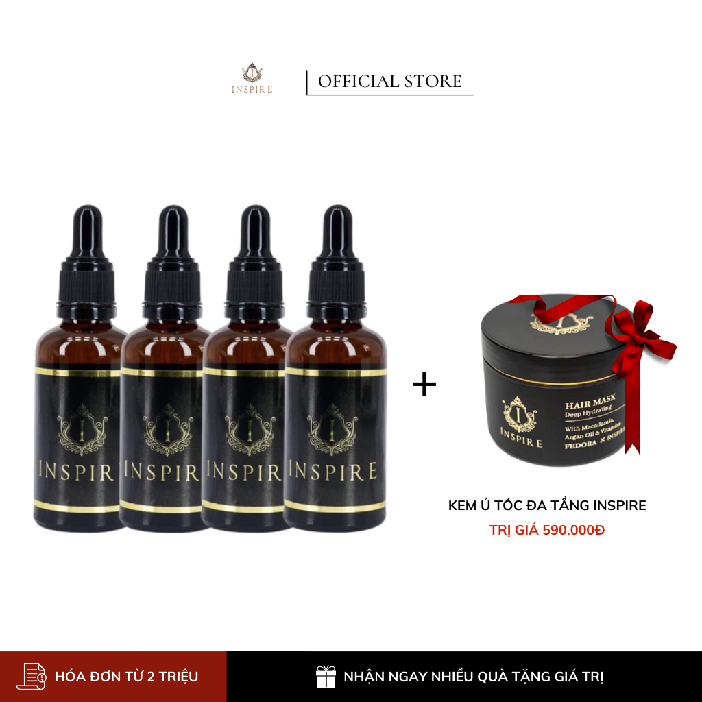 4 LỌ TẶNG 1 KEM Ủ TÓC ĐA TẦNG PHỤC HỒI INSPIRE] TINH CHẤT MỌC