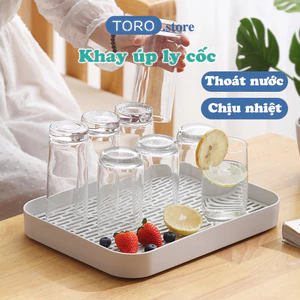 Khay úp ly cốc, khay trà nhựa TORO chất liệu PP cao cấp 2 lớp chịu nhiệt sử dụng đa năng phong tiện ích cho gia đình