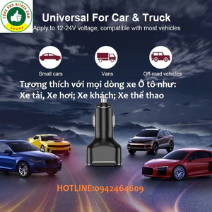 Bộ TẨU Sạc nhanh Mini Cho ôtô-Xe HƠI PD 60W Bộ Chuyển Đổi Tự Động Mẫu Sạc Xe PD+2 cổng QC Mới PD3.0 cao cấp-chính hãng