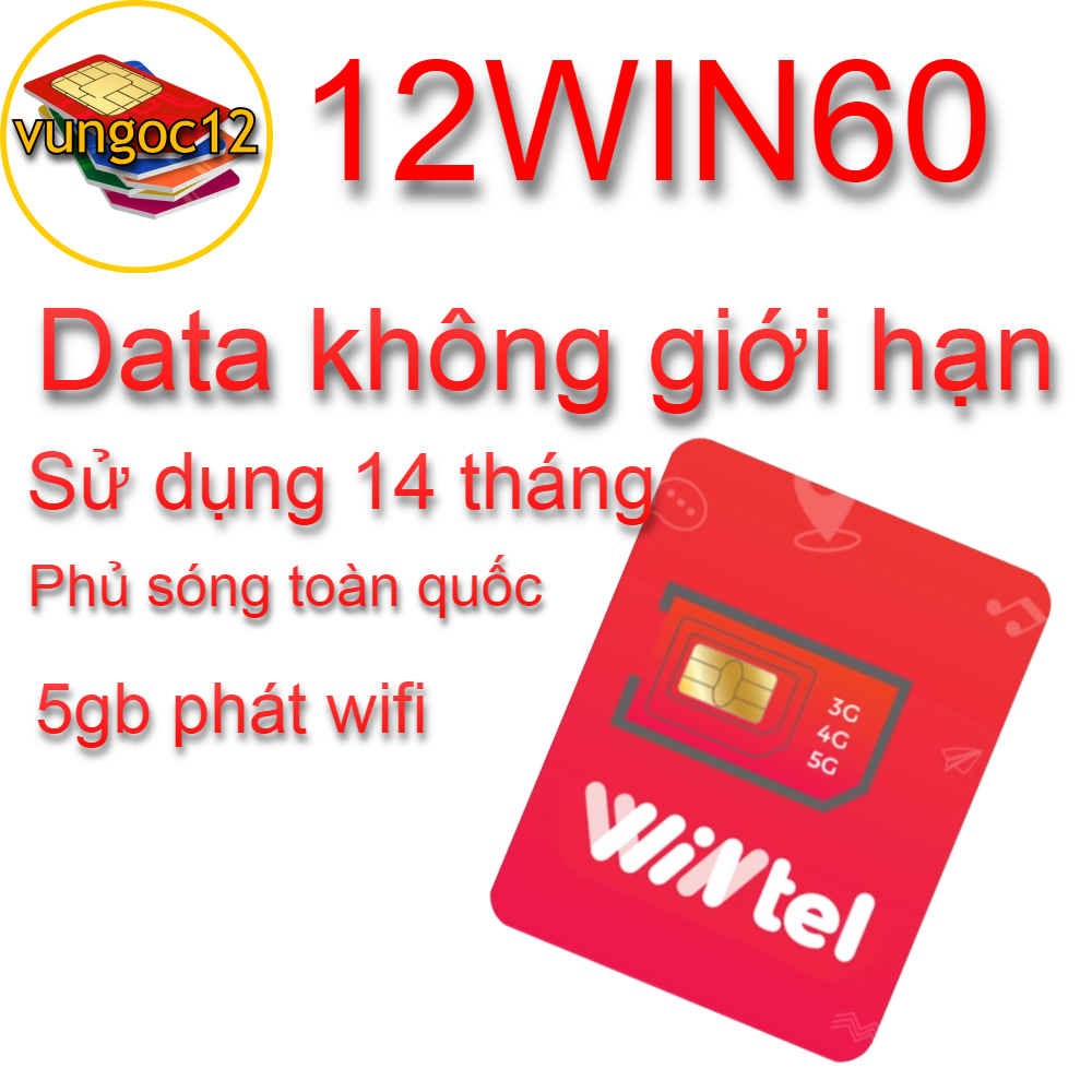( FREE 14 THÁNG ) SIM VINA WINTEL 12WIN60 12WIN60P 12WIN89 K GIỚI HẠN ...
