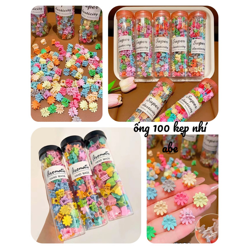 HỘP 100 CHIẾC KẸP NHÍ NHIỀU MÀU DỄ THƯƠNG CHO BÉ (tuyển   )