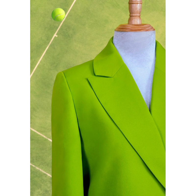 Set Áo blazer nữ & Chân váy xanh neon - chất liệu cao cấp, 2 lớp - lót lụa - MAY THEO SỐ ĐO - Diluclothing