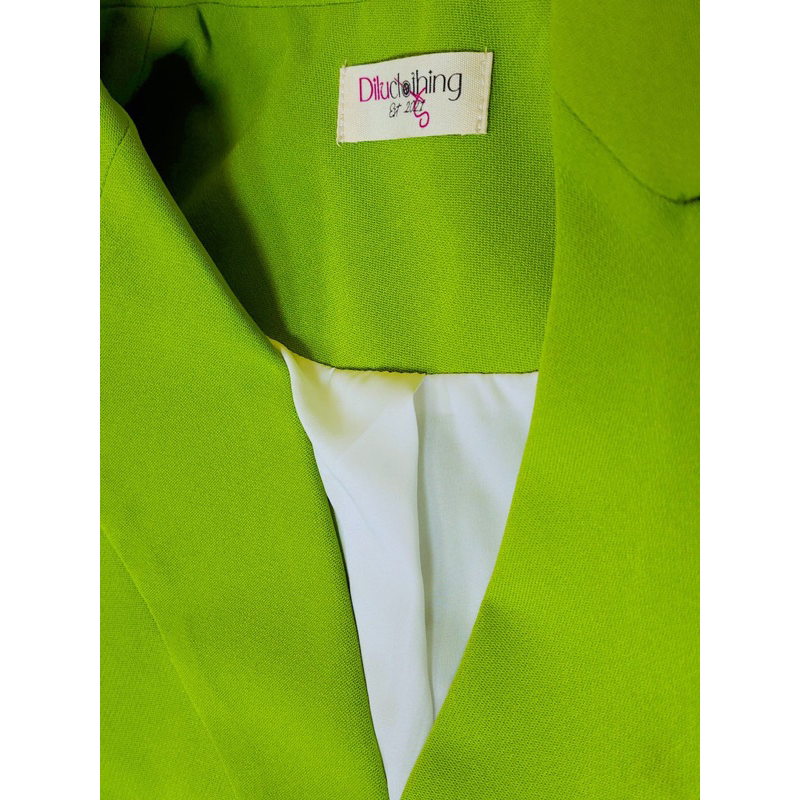 Set Áo blazer nữ & Chân váy xanh neon - chất liệu cao cấp, 2 lớp - lót lụa - MAY THEO SỐ ĐO - Diluclothing