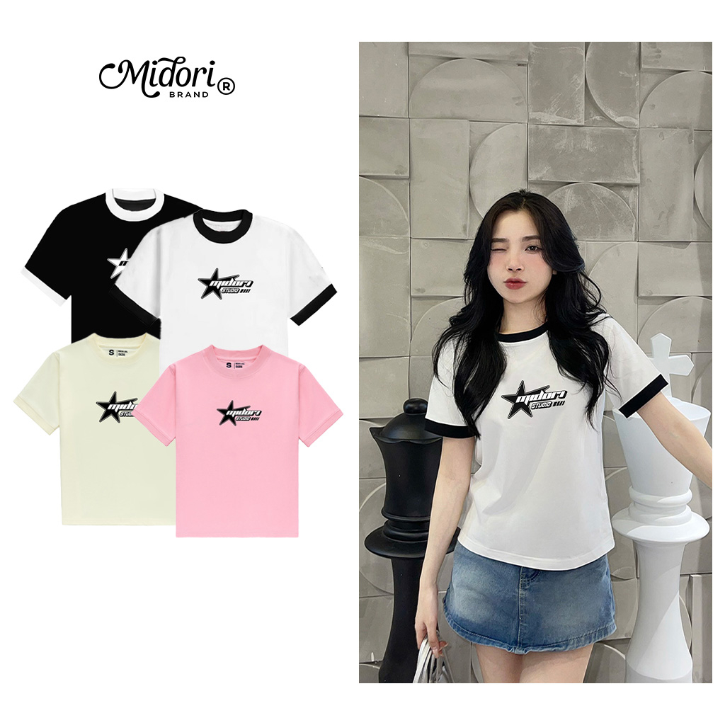 Áo thun Baby Tee STAR unisex phông Nam Nữ Local Brand Chính Hãng MIDORI FOR MAN