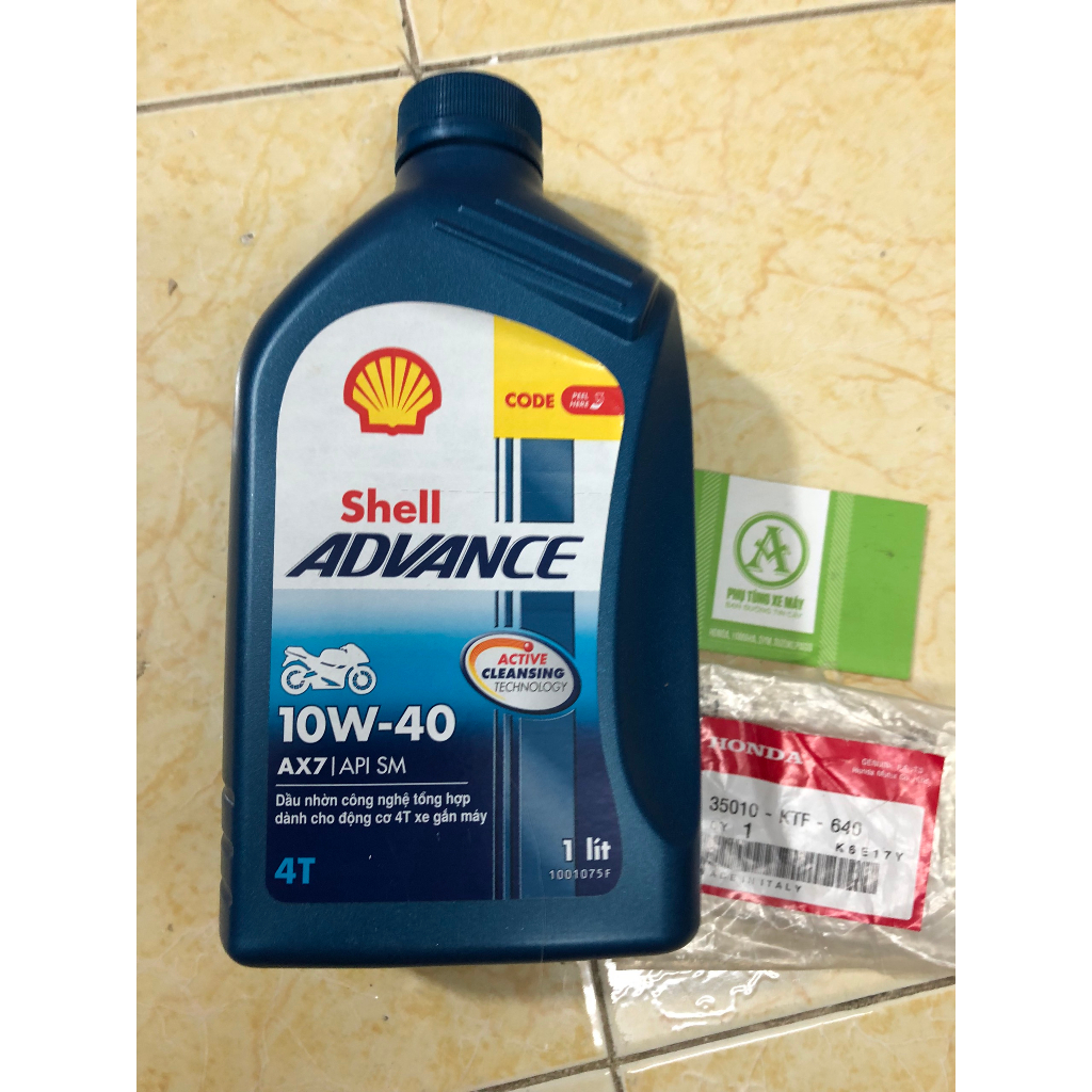 Nhớt xe số 1L Shell Advance Synthetic Based AX7 4T 10W40 ( tặng lọc ...