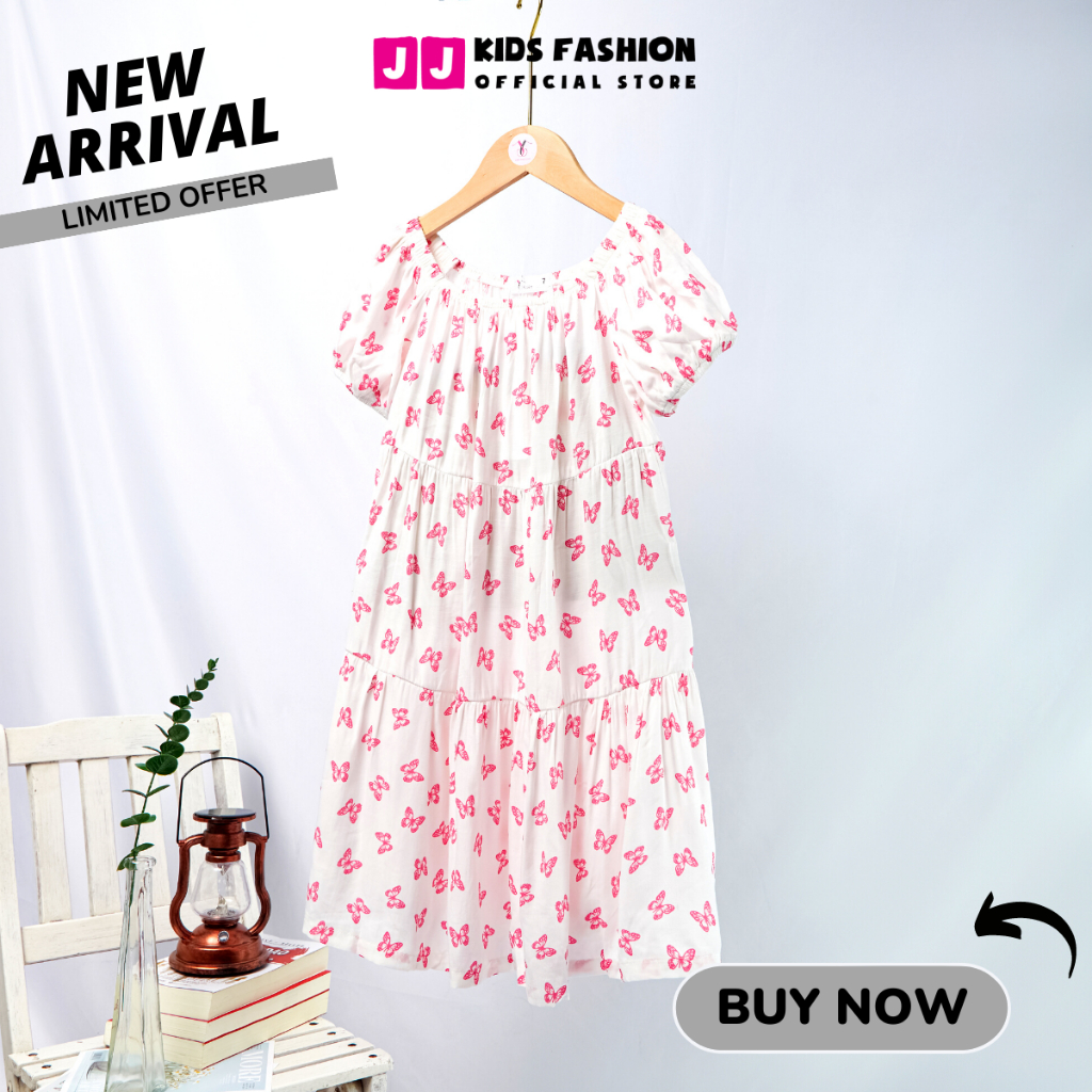Váy mùa hè cho bé JJ Kids, dáng Maxxi, chất liệu lụa mềm mại cho trẻ em full size [JJK_B32]