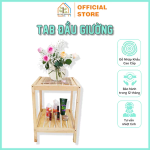 Tab Đầu Giường Nội Thất Nhà Xanh 82 - Kệ Tầng Được Làm Từ Gỗ Thông Nhập Khẩu Cao Cấp, Siêu Bền Bỉ, Chống Mối Mọt