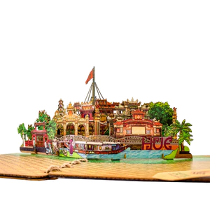 Thiệp 3D về Huế tình yêu của tôi - Thiệp 3D Huế – Một Góc Cố Đô | Thiệp Pop Up Handmade TAYTA