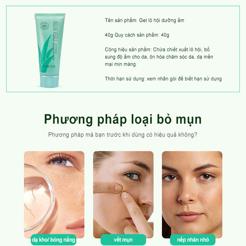 Gel Dưỡng Ẩm Chiết Xuất Lô Hội Soothing & Moisture Aloe Vera 92% Soothing Gel 40g được làm từ tinh chất Nha Đam tự nhiên