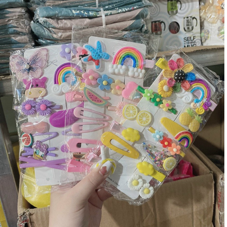 Set kẹp tóc cho bé 14 chi tiết phong cách Hàn Quốc dễ thương (   hot)