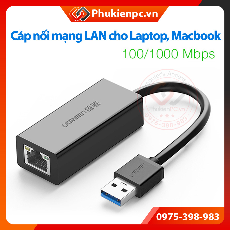 Cáp nối mạng LAN cho Laptop, Macbook. USB 3.0 to LAN RJ45 Cable tốc độ
