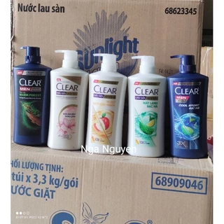 [Giá sỉ Mẫu mới Chính hãng Unilever] Gội Clear bạc hà, thảo dược, men, blossom, táo date 2027