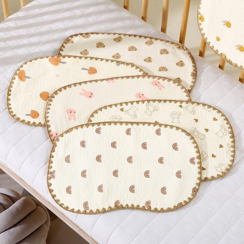 (LOẠI 1) Gối Xô Sơ Sinh 10 Lớp Muslin Phong Cách Hàn Quốc Cho Bé Sơ Sinh Mềm Mại Thấm Mồ Hôi Tốt