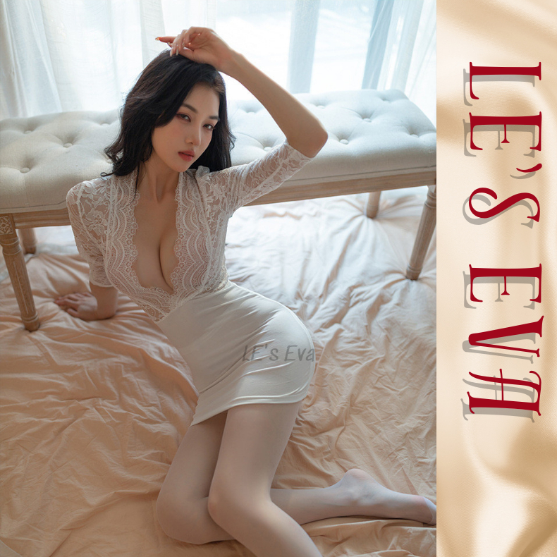 (M. 5450 ) Áo Váy ngủ Sexy Voan xuyên thấu quyến rũ, Cosplay sườn xám Phong cách cô thư ký gợi cảm - LEEVA STORE