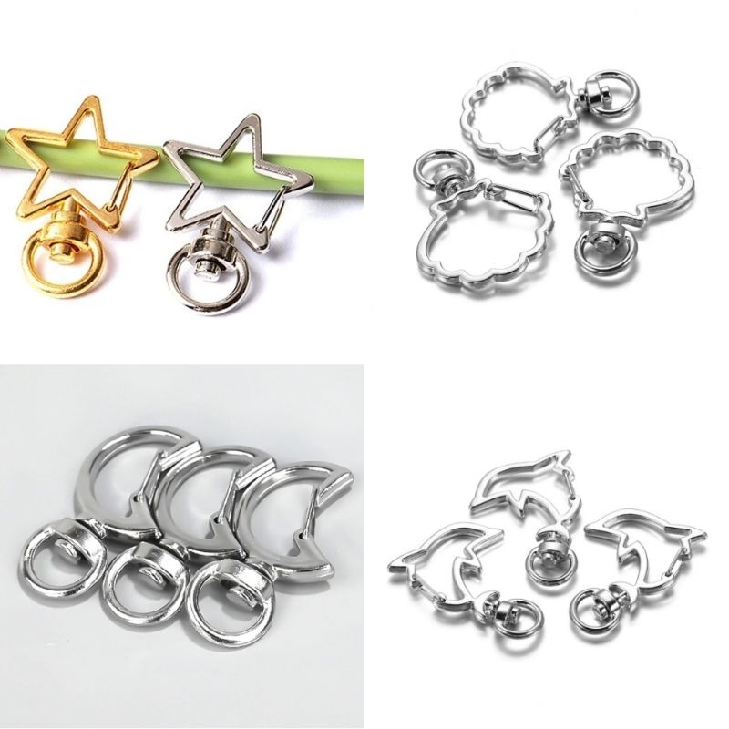 Móc khóa hình ngôi sao, mặt trăng, vỏ sò và cá heo/ keychain/ móc khóa ...