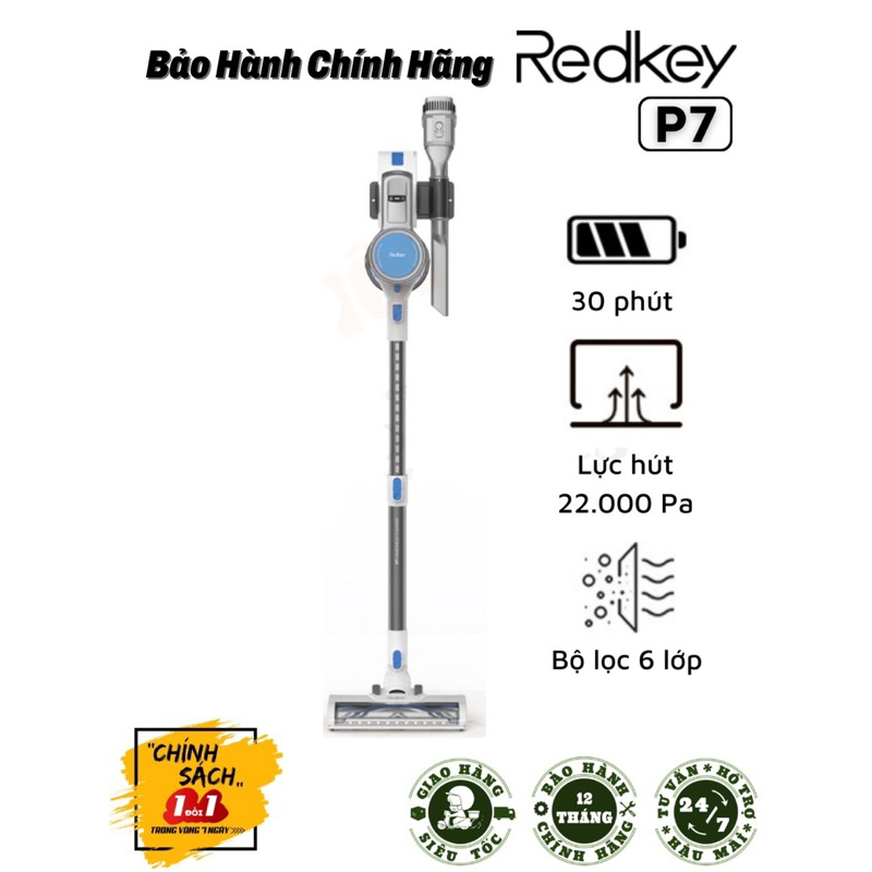 [ Chính hãng ] Máy hút bụi không dây cầm tay Xiaomi Redkey P7 , lực hút