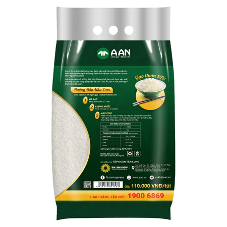 Gạo Thơm ST21 A AN túi 5Kg - Gạo dài, dẻo, thơm ngon - Rice&Rice