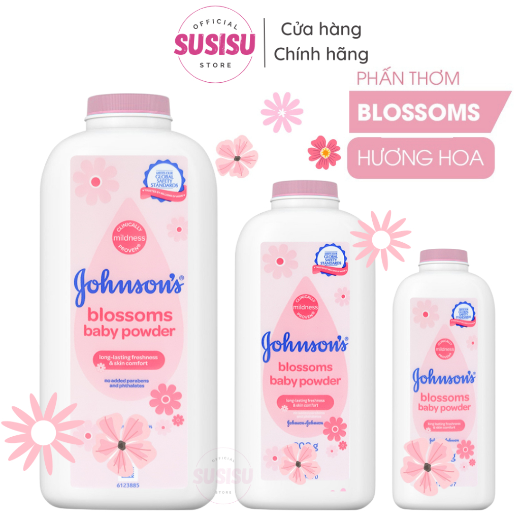 Phấn rôm trẻ em JOHNSON Blossoms Baby Powder 100g - 180g - 380g|Phấn ...