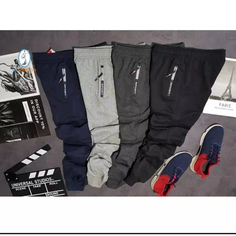 Quần jogger khóa kéo phong cách thể thao