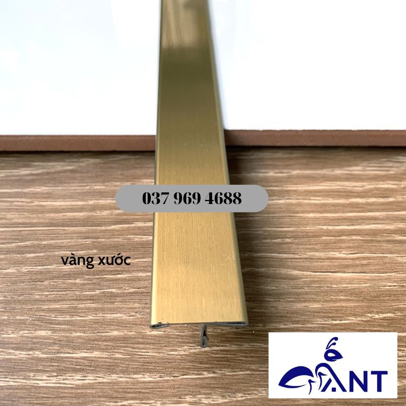 Nẹp inox chữ T màu vàng xước, nẹp T inox, dày 0.6li, hàng dập cạnh,đầy ...