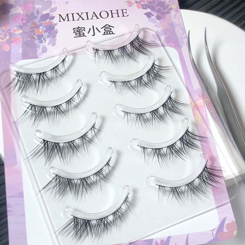 Bộ 5 Cặp Mi Giả Mắt Cáo Dày Cong Phong Cách Âu Mỹ Cực Slay Mixiaohe