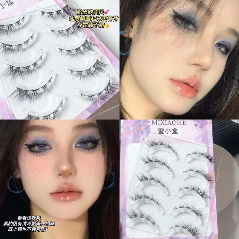 Bộ 5 Cặp Mi Giả Mắt Cáo Dày Cong Phong Cách Âu Mỹ Cực Slay Mixiaohe