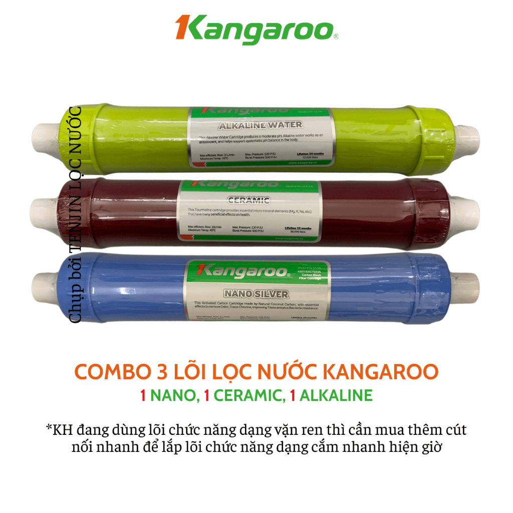 Combo 3 Lõi Chức Năng Kangaroo Tăng Khoáng Dùng Cho Máy Lọc Nước RO