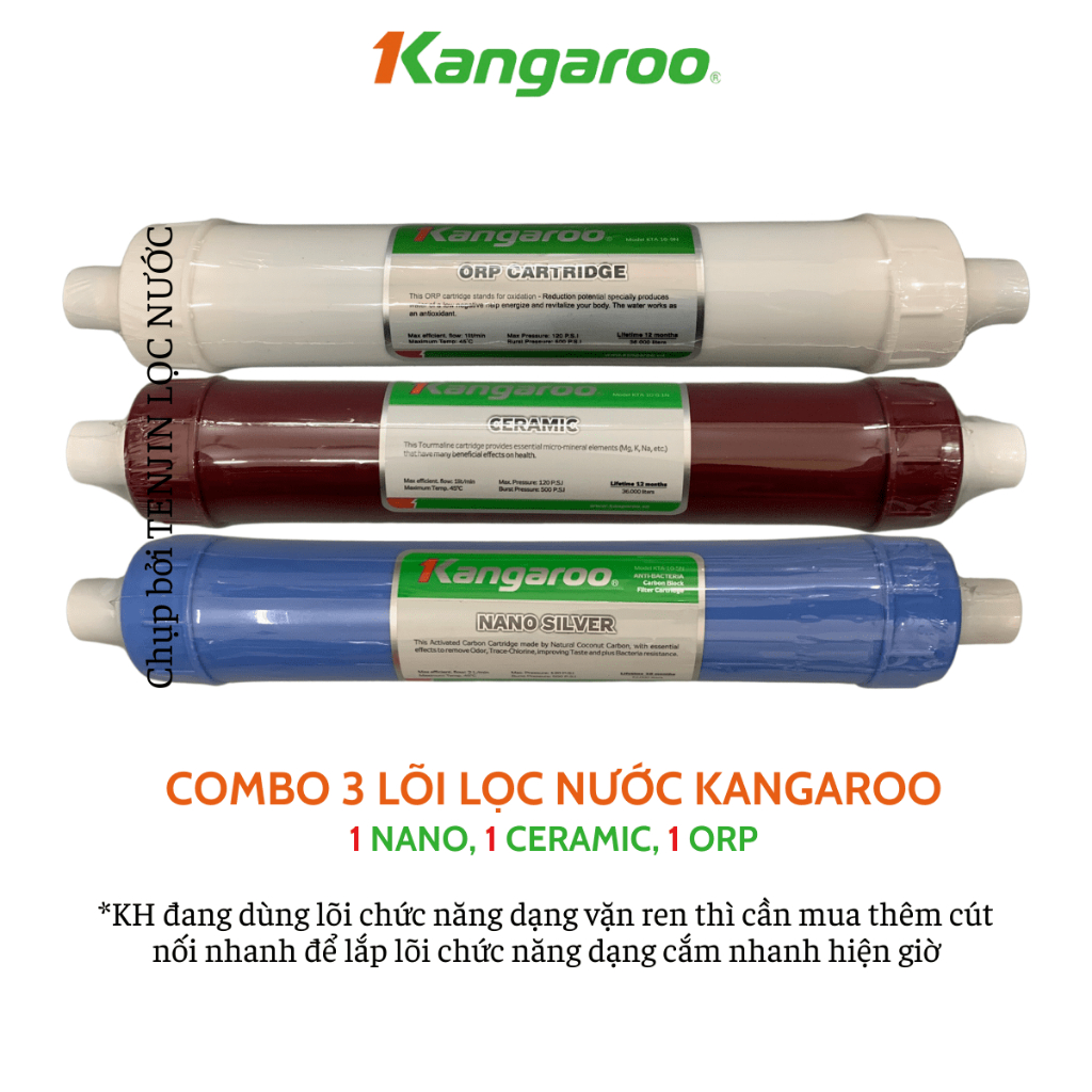 Combo 3 Lõi Chức Năng Kangaroo Tăng Khoáng Dùng Cho Máy Lọc Nước RO