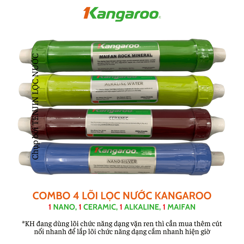 Combo 4 Lõi Chức Năng Kangaroo Bổ Sung Khoáng Chất (KH đang dùng lõi vặn ren cũ thì chọn phân loại kèm cút)