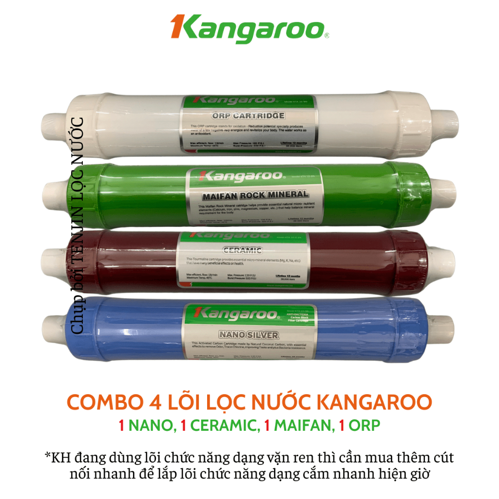 Combo 4 Lõi Chức Năng Kangaroo Bổ Sung Khoáng Chất (KH đang dùng lõi vặn ren cũ thì chọn phân loại kèm cút)