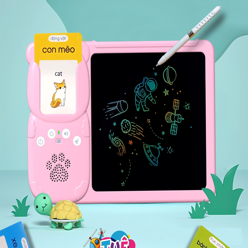 Máy Đọc Thẻ Flashcard Tiếng Anh Song Ngữ Có Bảng LCD Học Tiếng Anh Thẻ Thông Minh Đồ Chơi Giáo Dục-Đồ Chơi Cho Bé PUKAPI