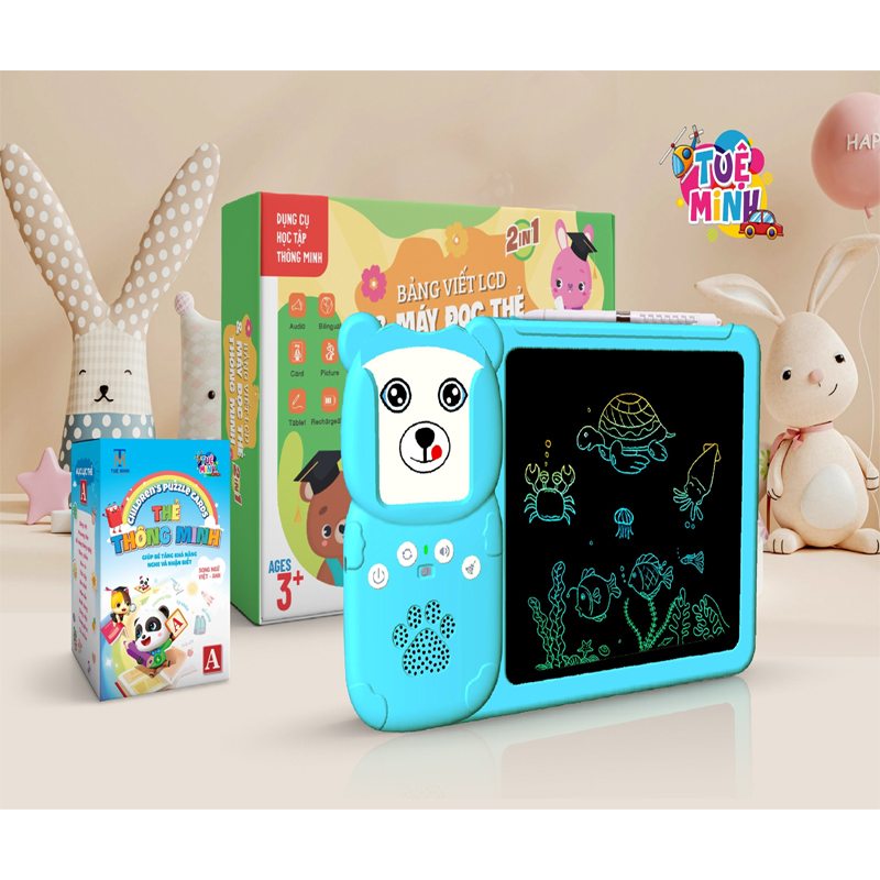 Máy Đọc Thẻ Flashcard Tiếng Anh Song Ngữ Có Bảng LCD Học Tiếng Anh Thẻ Thông Minh Đồ Chơi Giáo Dục-Đồ Chơi Cho Bé PUKAPI