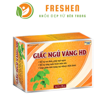 Viên uống ngủ ngon thảo dược Giấc Ngủ Vàng HDPHARMA giảm mất ngủ - 30 viên [Giấc Ngủ Vàng HD Vàng]